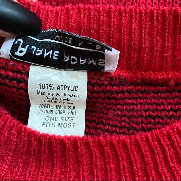 Vintage 80s Jane Adams Bear Country U.S.A. continuous print sweater One Size - Picture 4 of 5